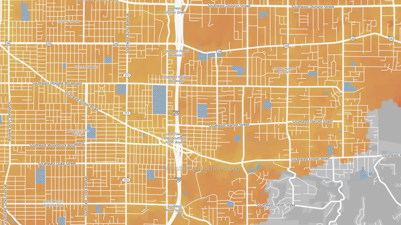 Transit Grade map of 97266, OR