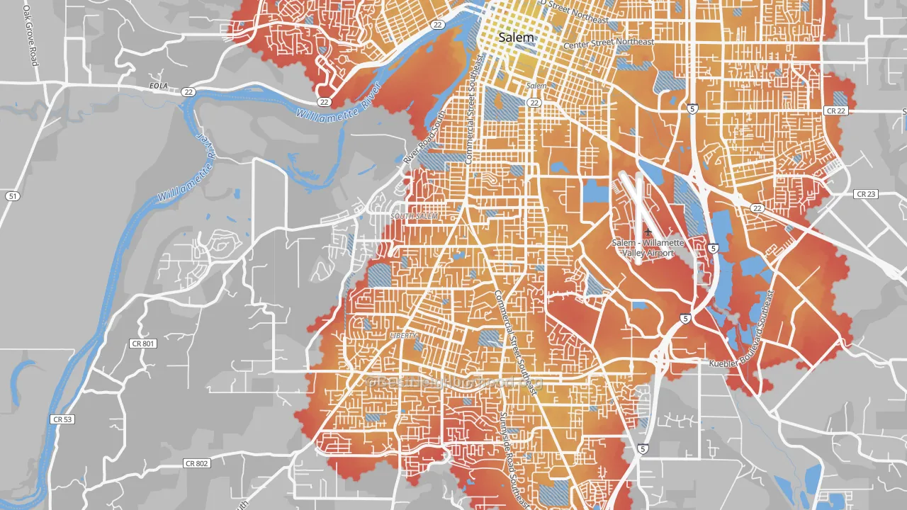 Transit Grade map of 97302, OR