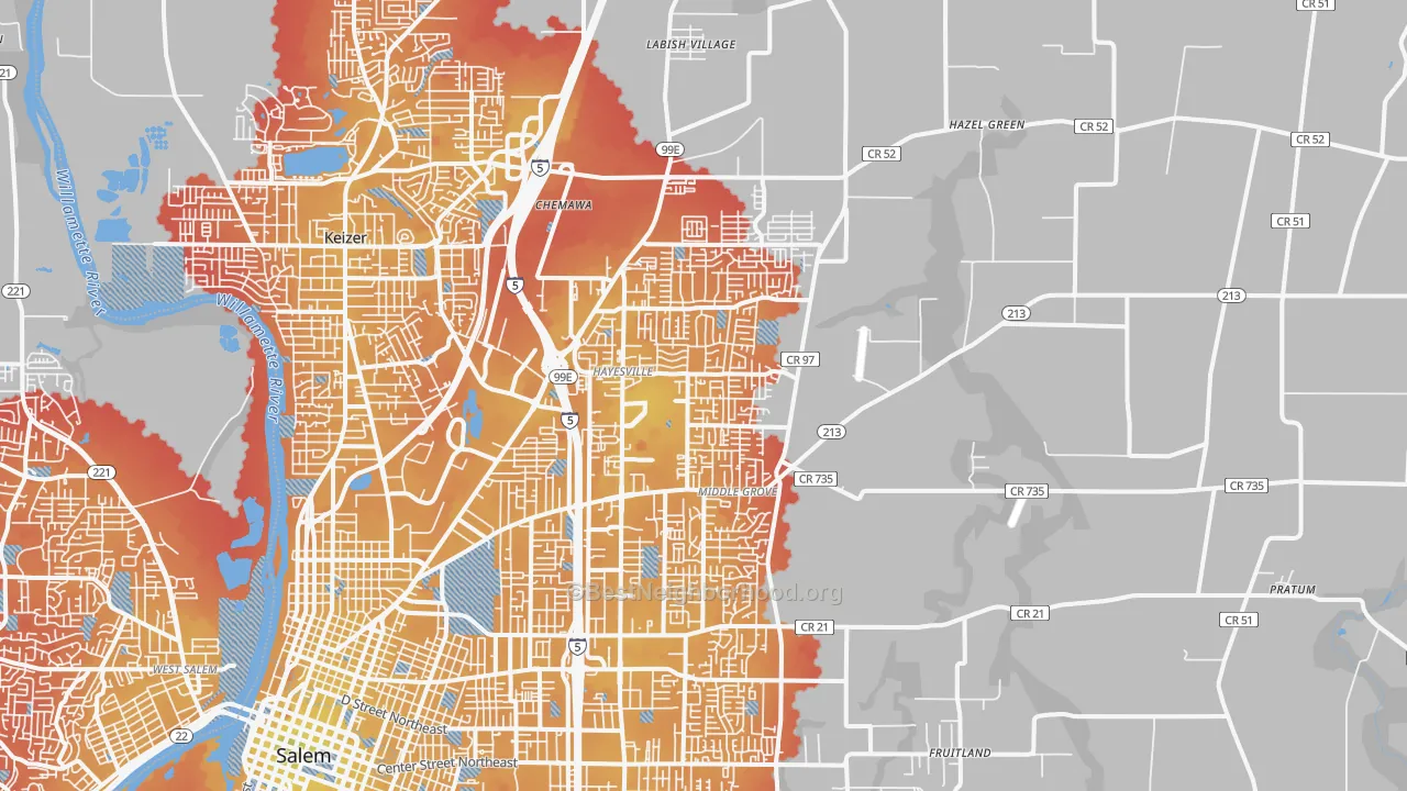 Transit Grade map of 97305, OR