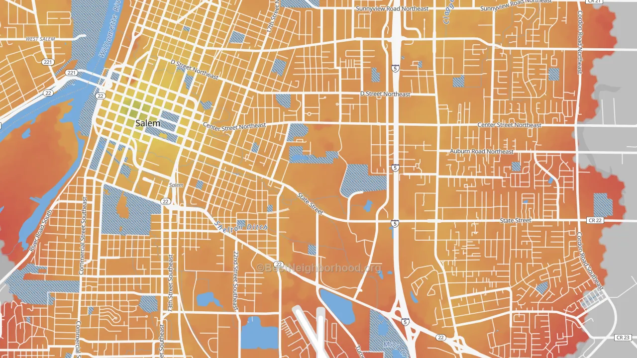 Transit Grade map of 97310, OR