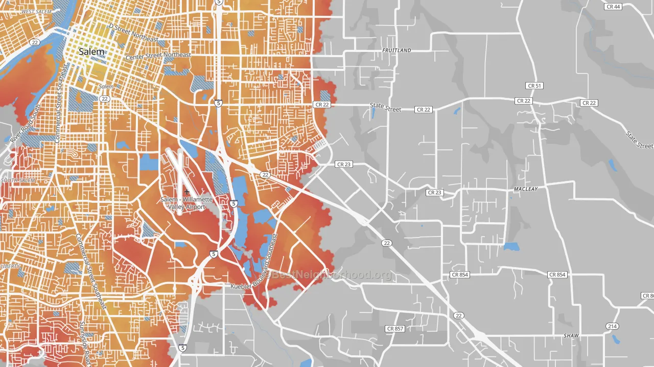 Transit Grade map of 97317, OR