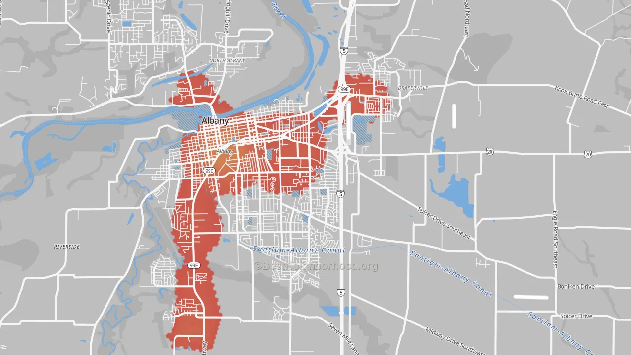 Transit Grade map of 97322, OR