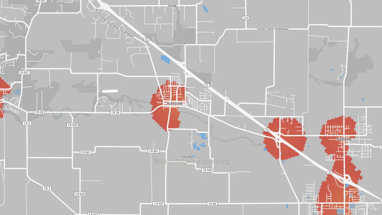 Transit Grade map of 97325, OR