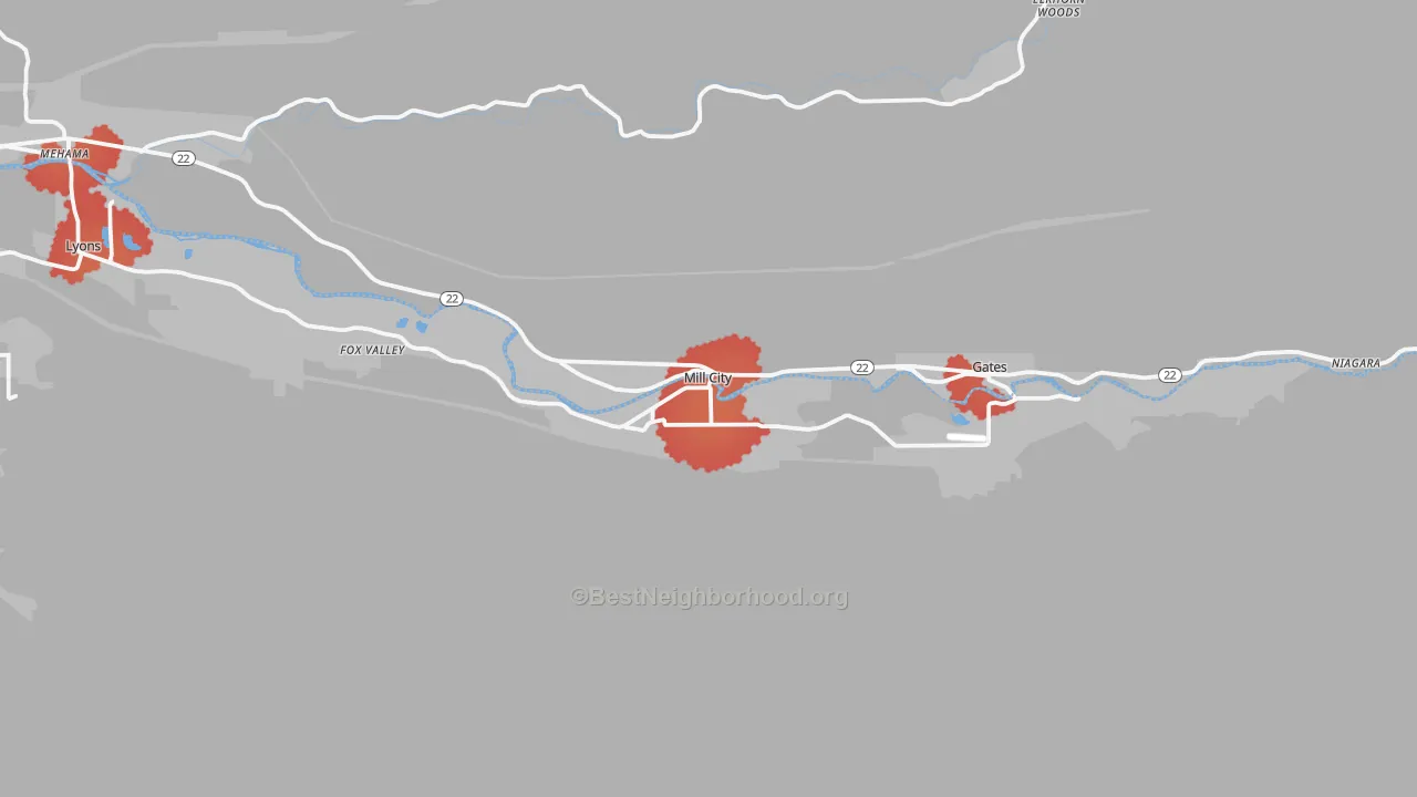 Transit Grade map of 97360, OR