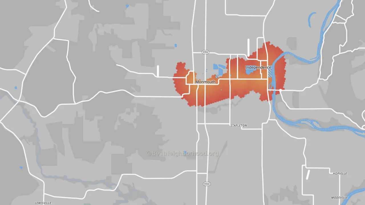 Transit Grade map of 97361, OR