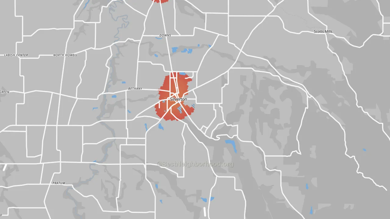 Transit Grade map of 97381, OR