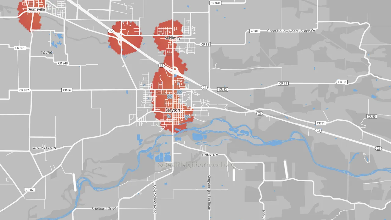 Transit Grade map of 97383, OR