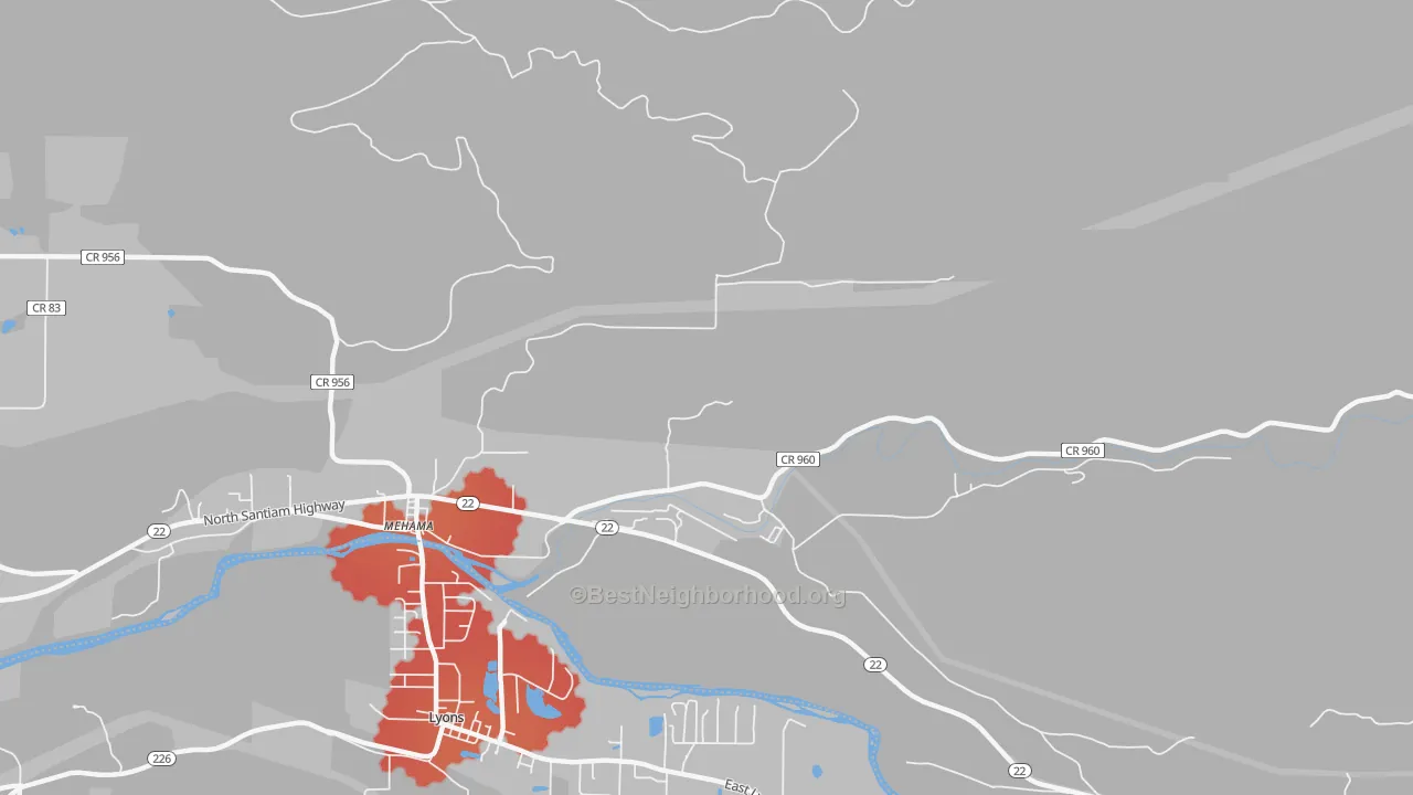 Transit Grade map of 97384, OR
