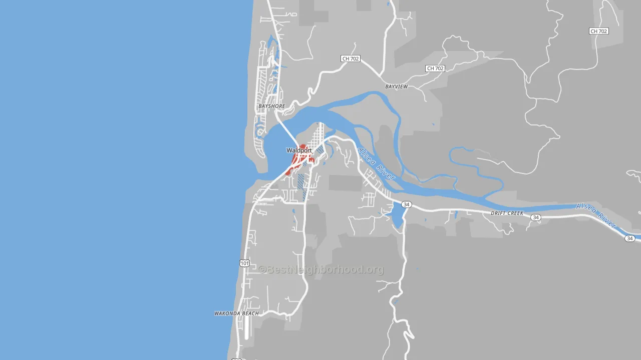 Transit Grade map of 97394, OR