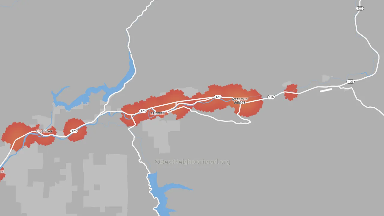 Transit Grade map of 97413, OR