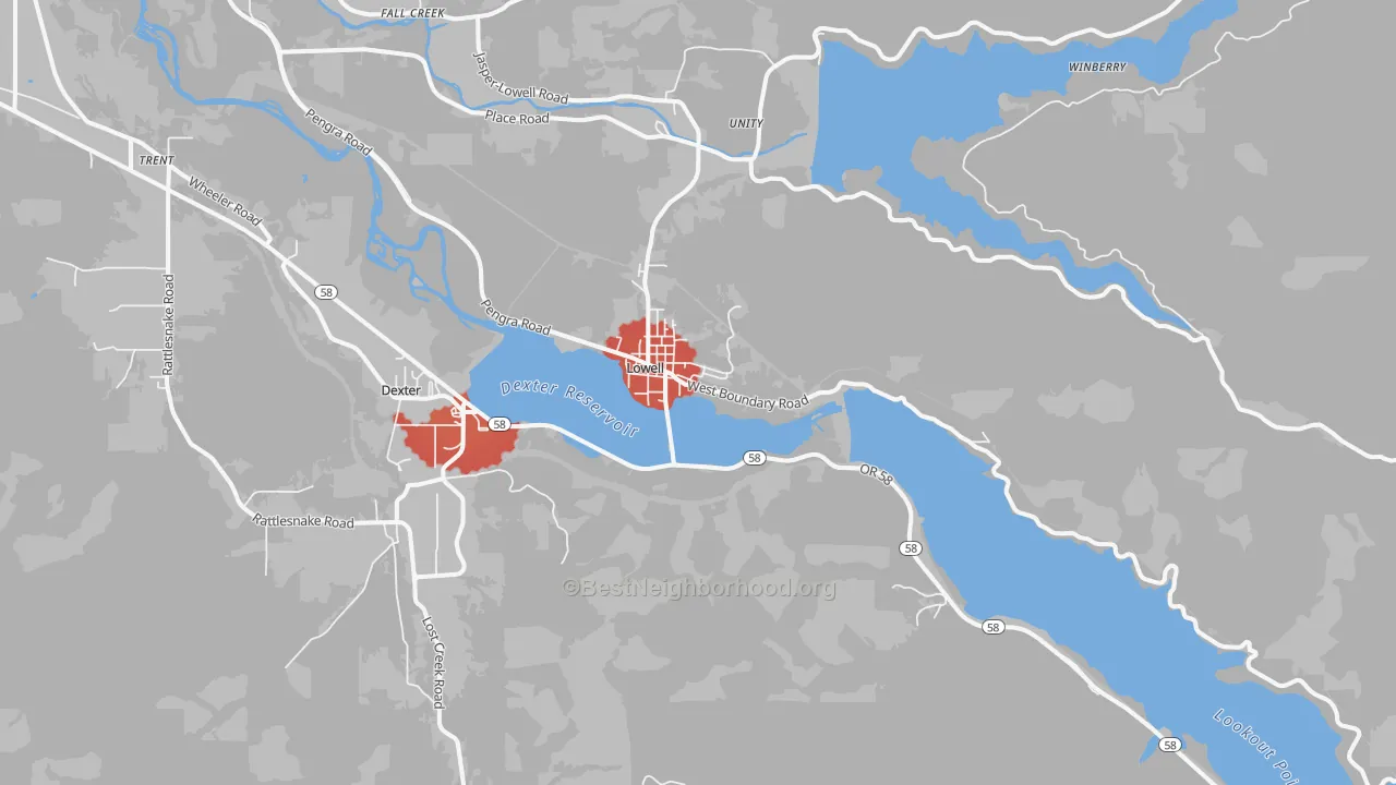 Transit Grade map of 97452, OR