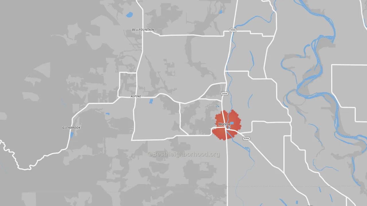 Transit Grade map of 97456, OR