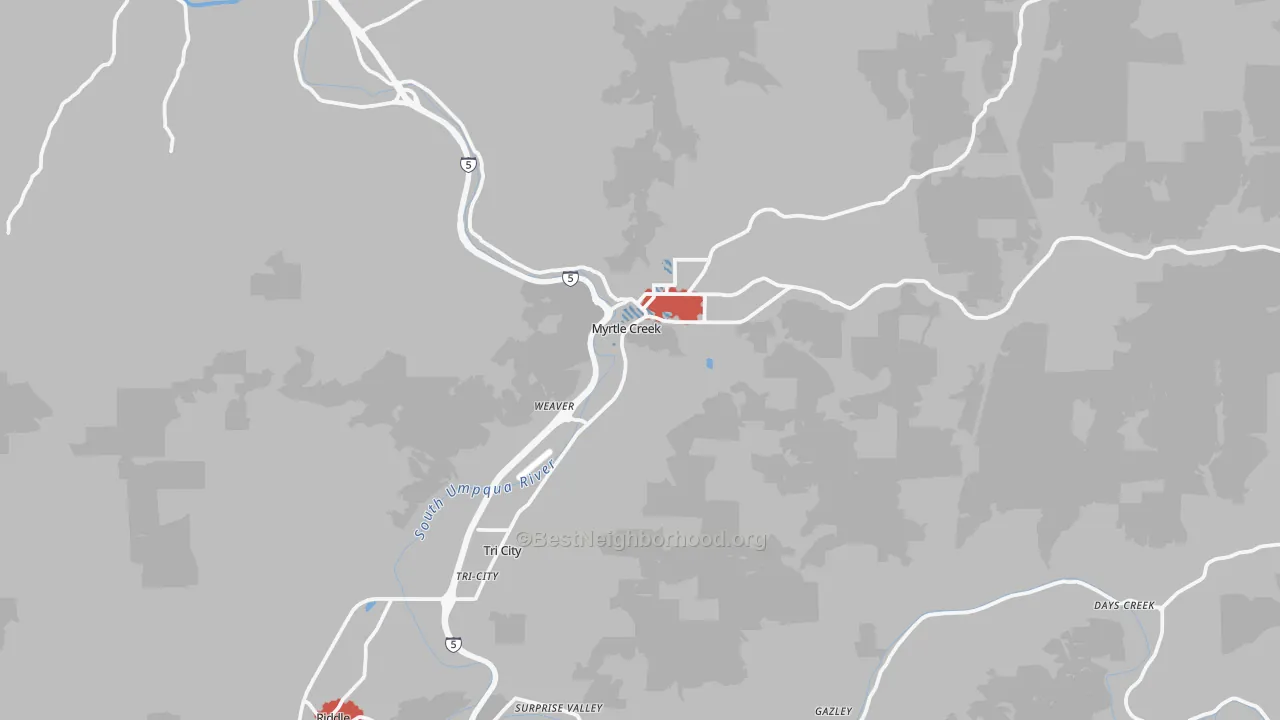 Transit Grade map of 97457, OR