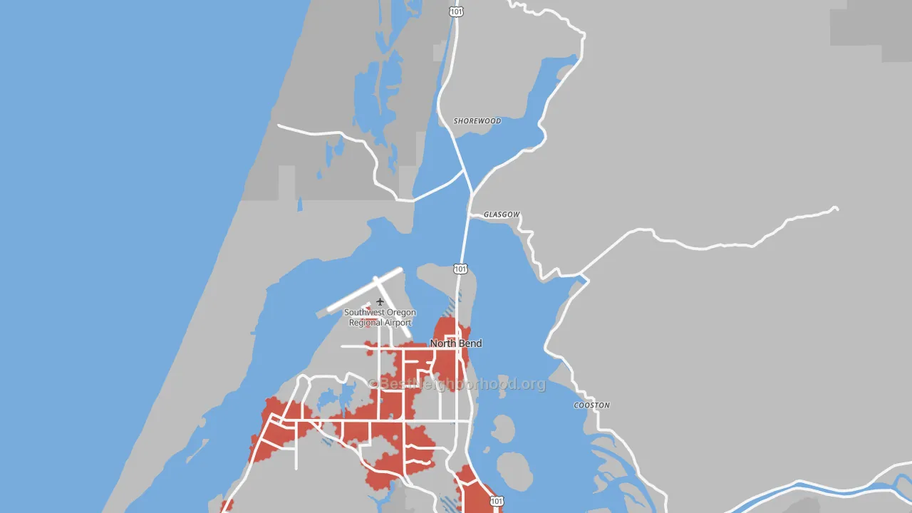 Transit Grade map of 97459, OR