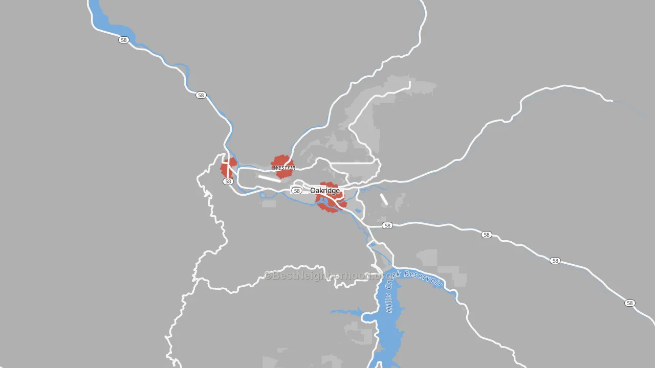 Transit Grade map of 97463, OR