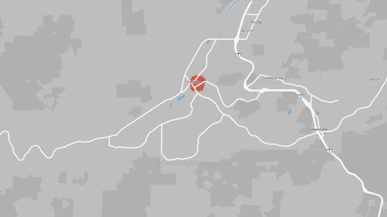Transit Grade map of 97469, OR
