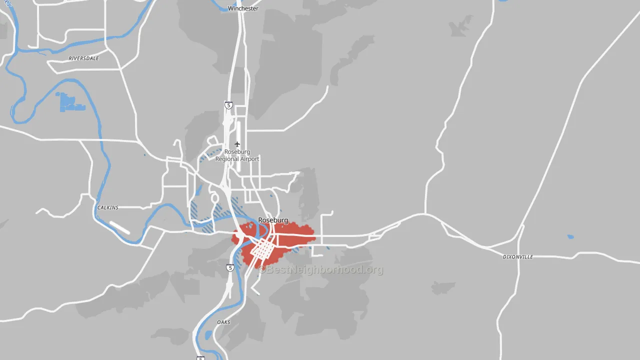 Transit Grade map of 97470, OR