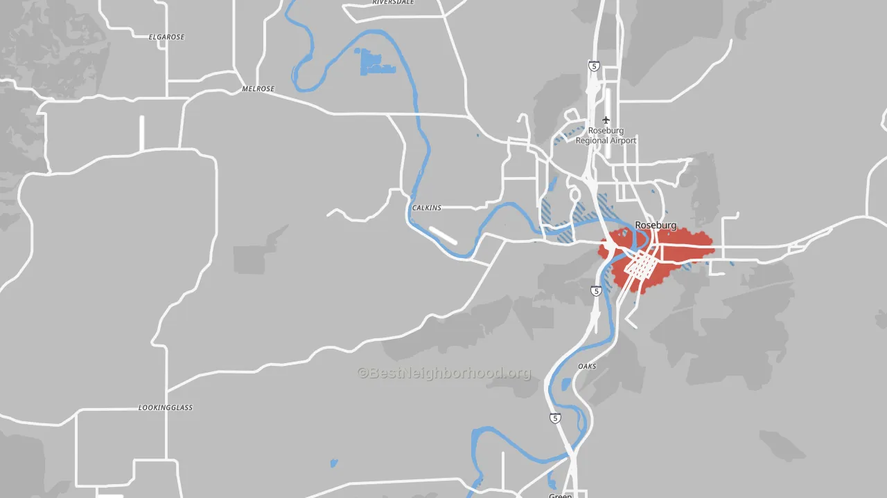 Transit Grade map of 97471, OR