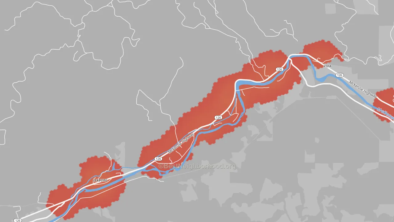 Transit Grade map of 97489, OR
