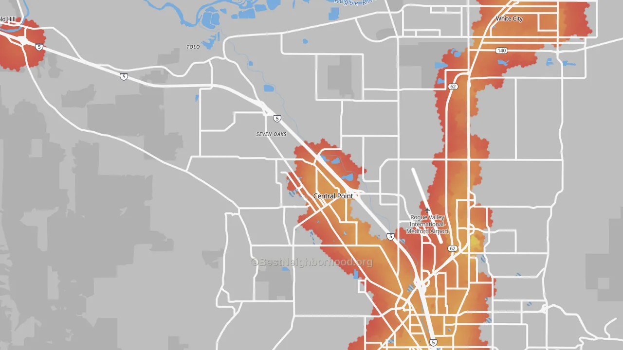 Transit Grade map of 97502, OR