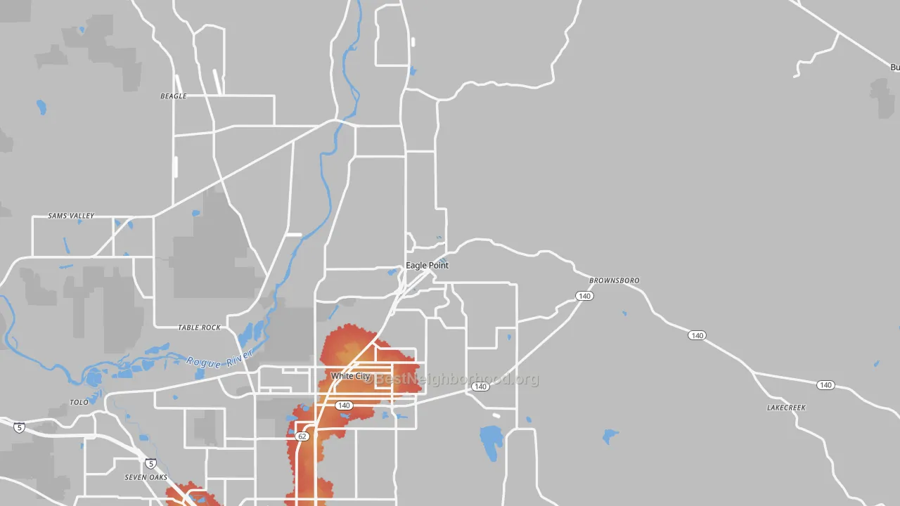 Transit Grade map of 97524, OR
