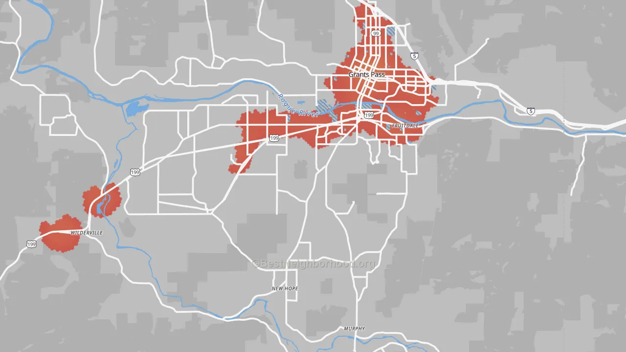 Transit Grade map of 97527, OR