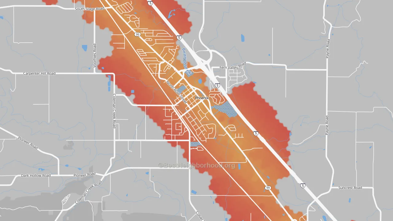 Transit Grade map of 97535, OR