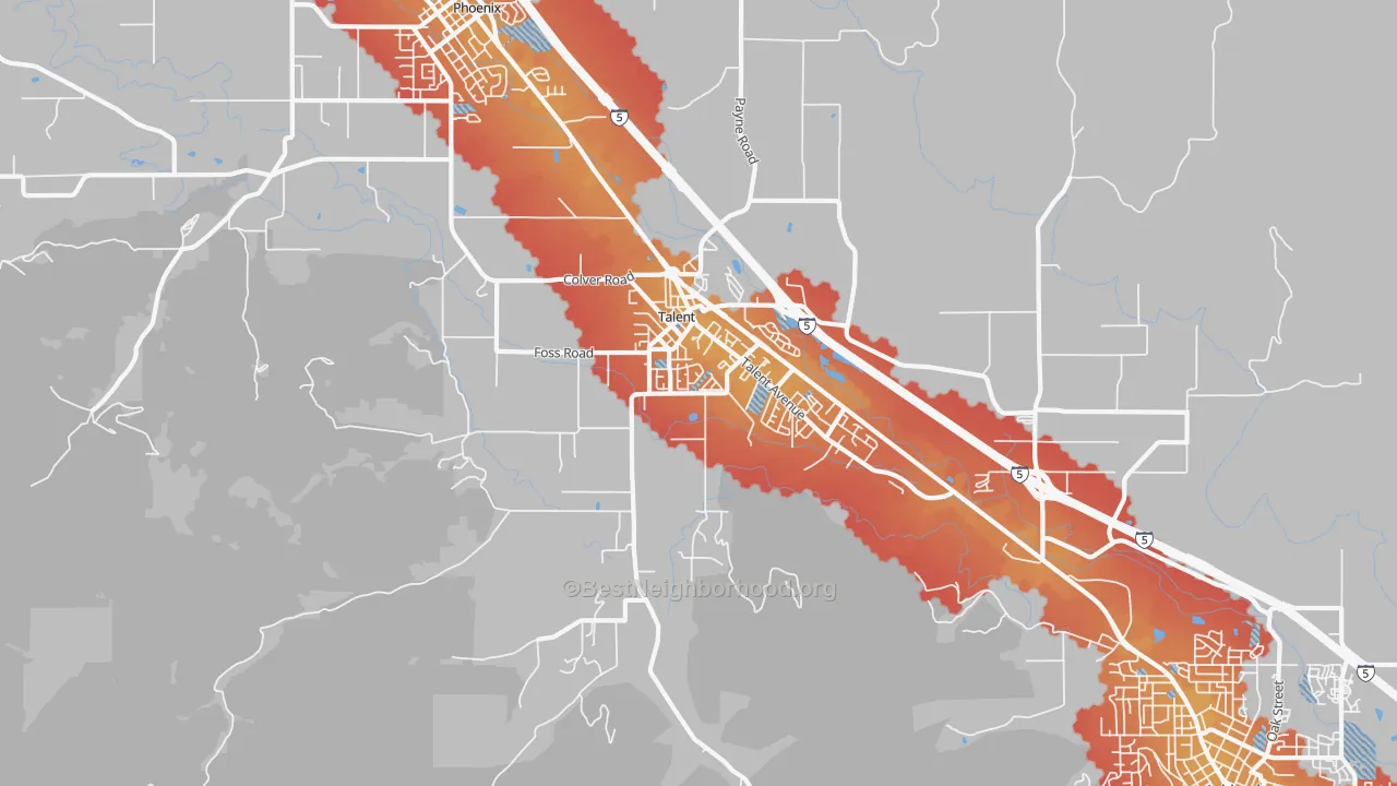 Transit Grade map of 97540, OR