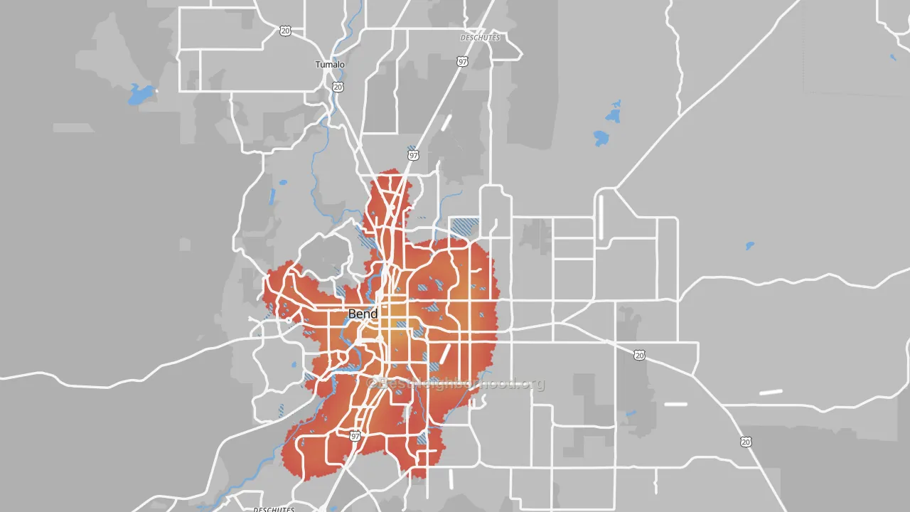 Transit Grade map of 97701, OR