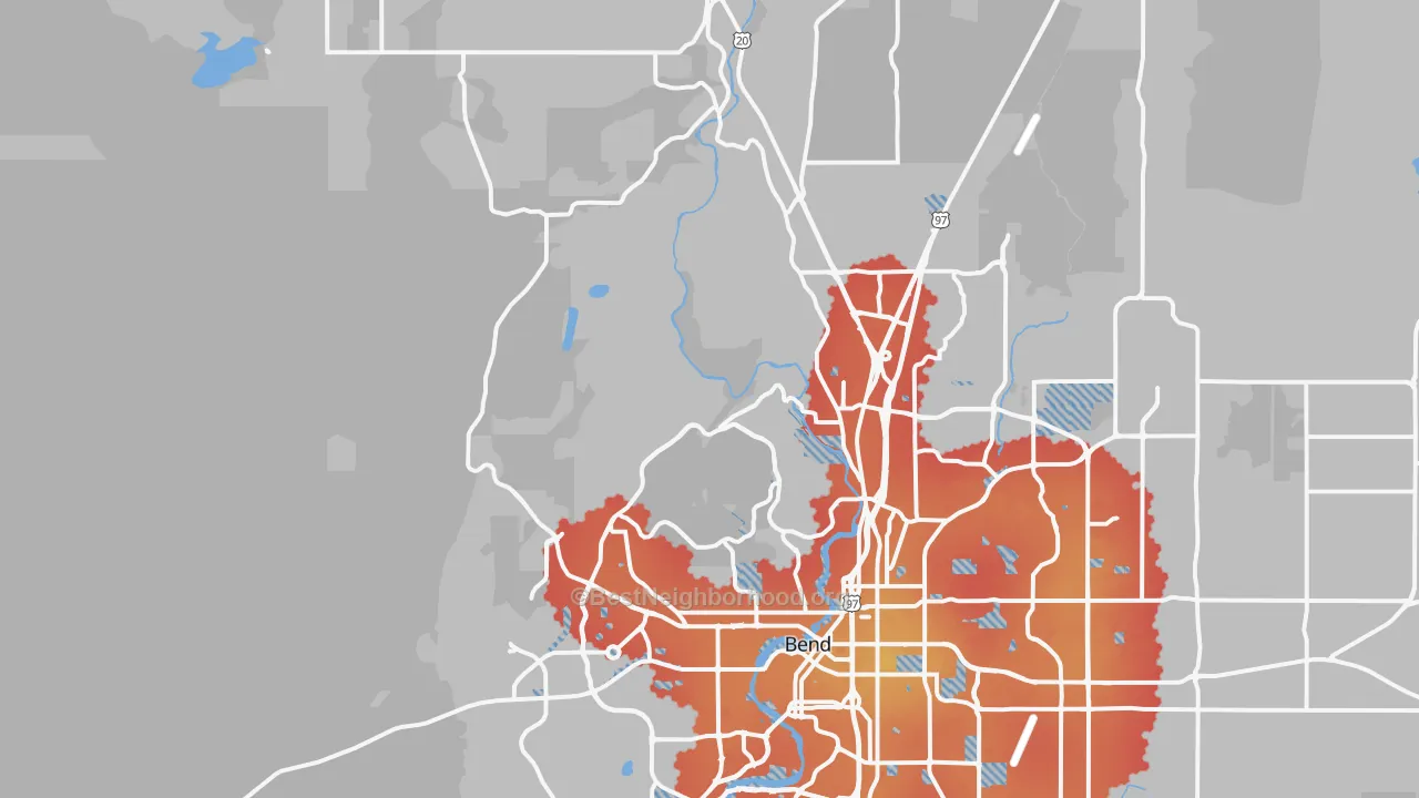 Transit Grade map of 97703, OR