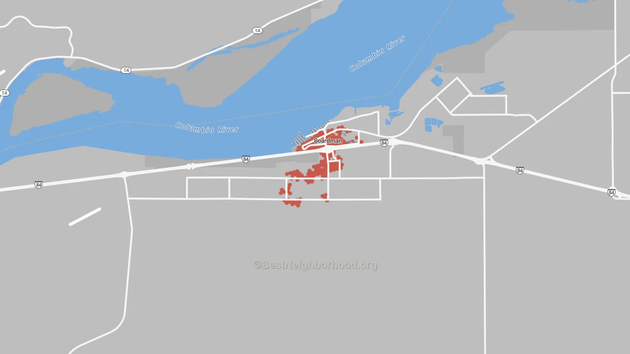 Transit Grade map of 97818, OR