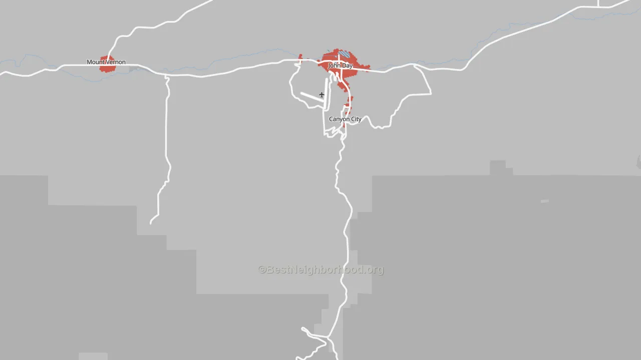 Transit Grade map of 97820, OR