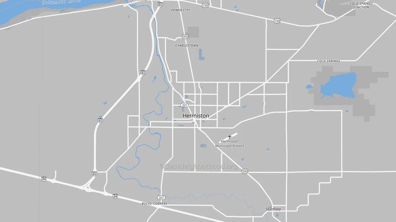 Transit Grade map of 97838, OR