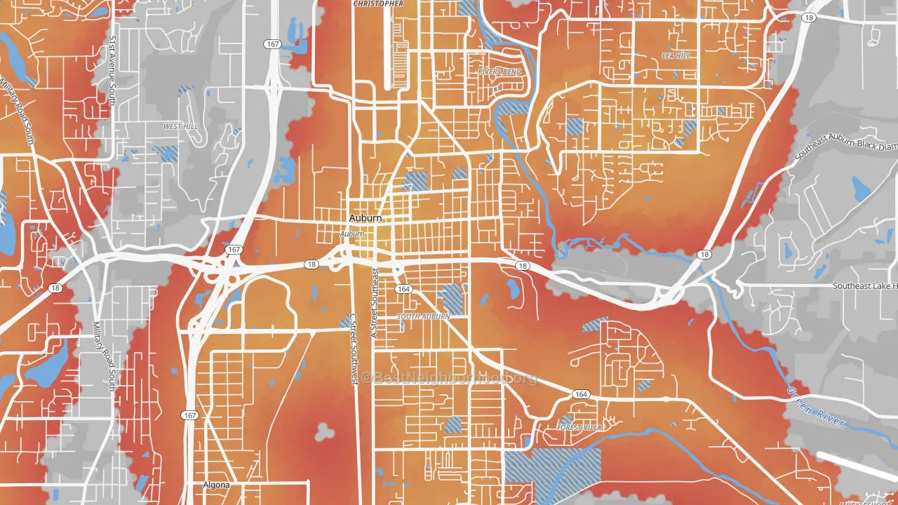 Transit Grade map of 98002, WA