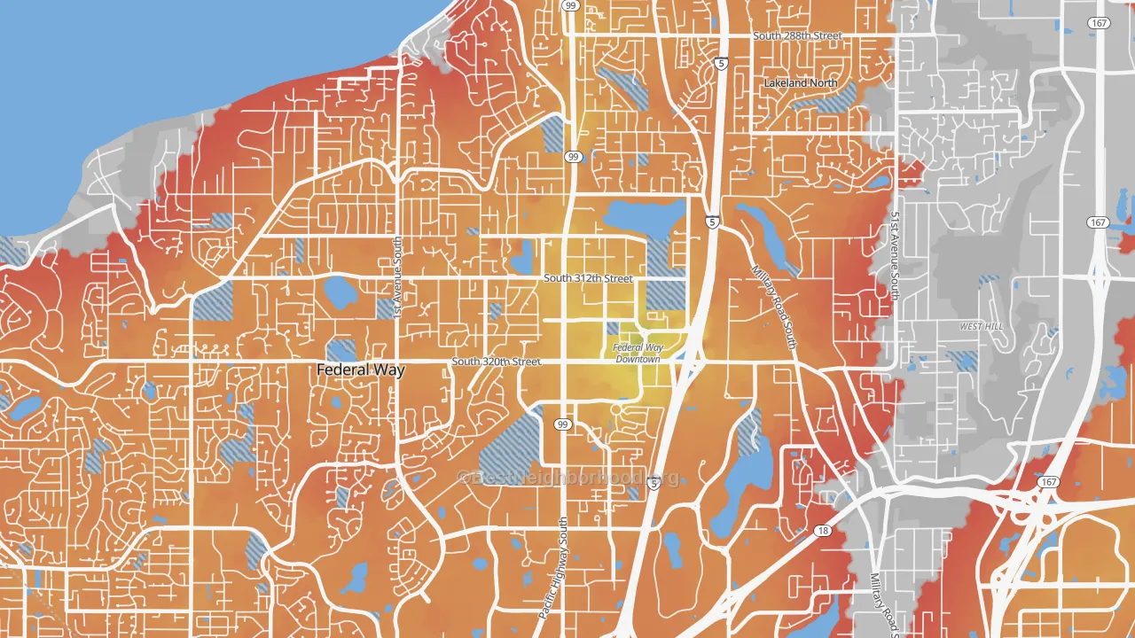 Transit Grade map of 98003, WA
