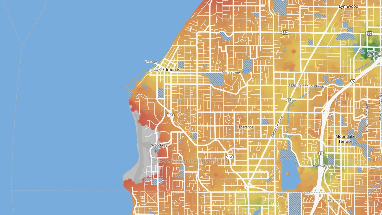 Transit Grade map of 98020, WA
