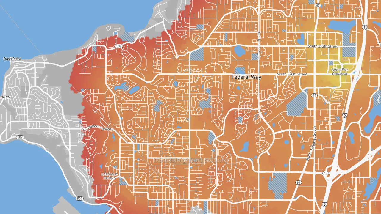 Transit Grade map of 98023, WA