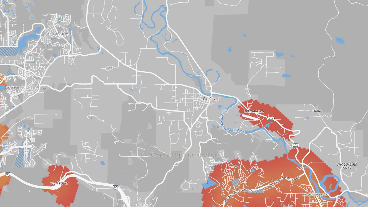 Transit Grade map of 98024, WA
