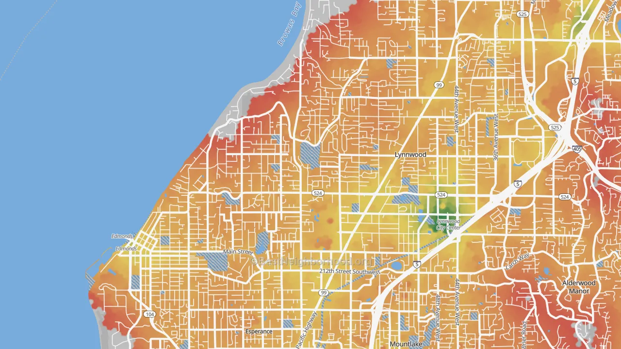 Transit Grade map of 98026, WA