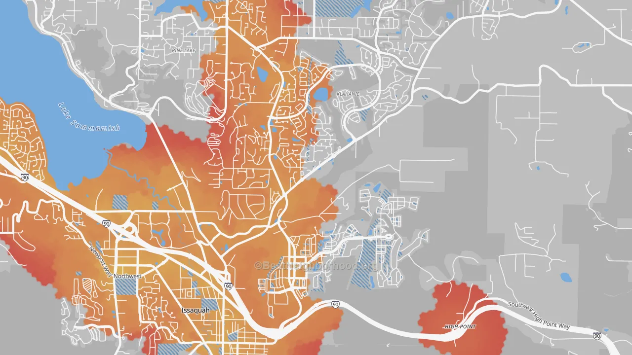 Transit Grade map of 98029, WA