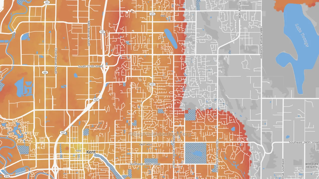 Transit Grade map of 98031, WA