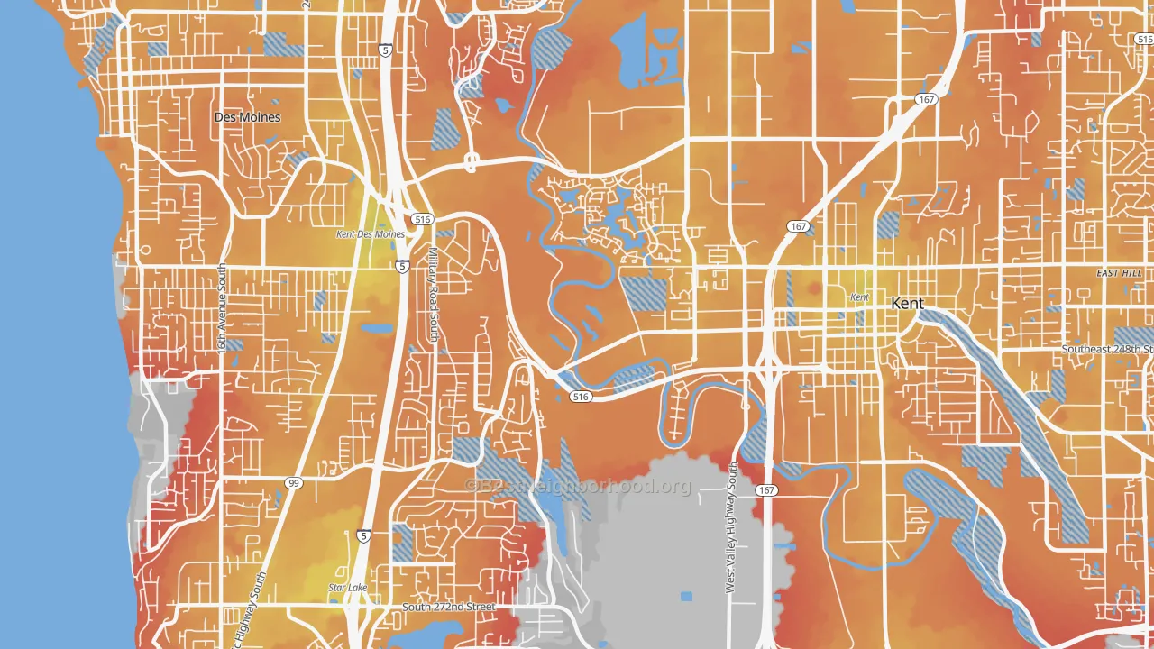 Transit Grade map of 98032, WA
