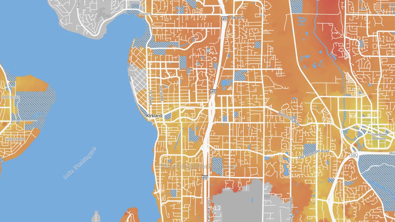 Transit Grade map of 98033, WA
