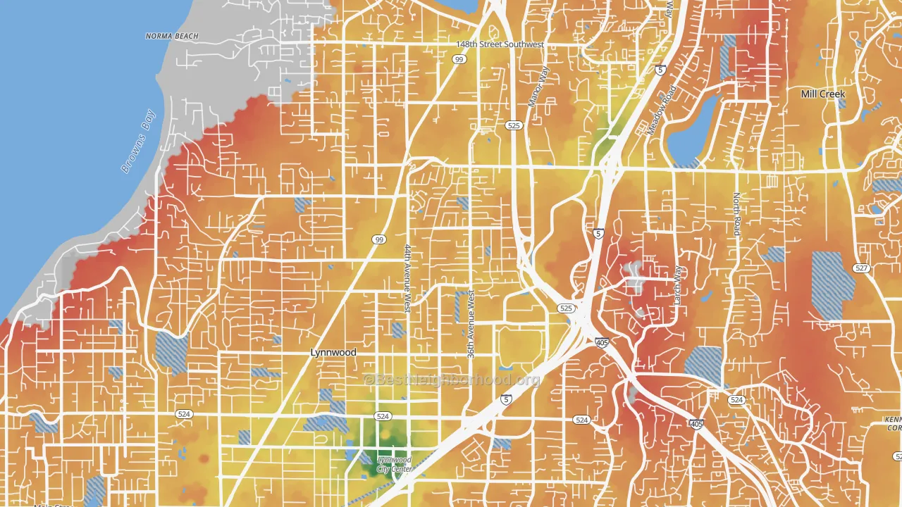 Transit Grade map of 98037, WA