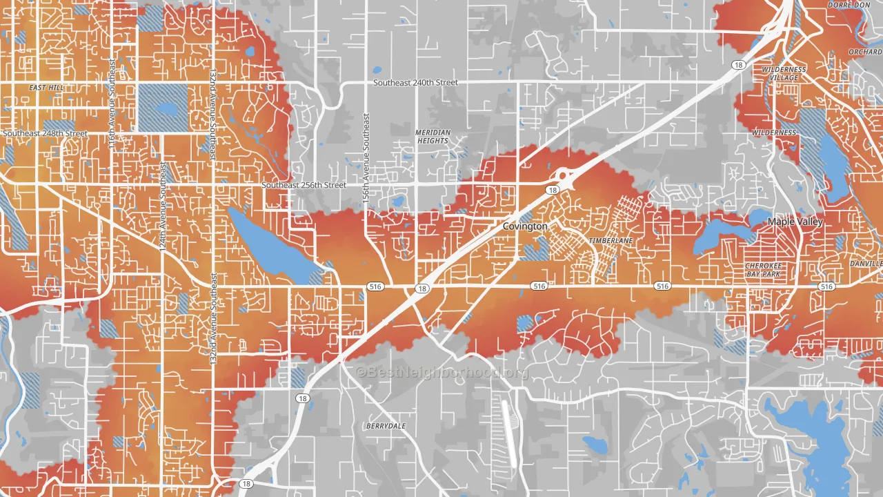 Transit Grade map of 98042, WA