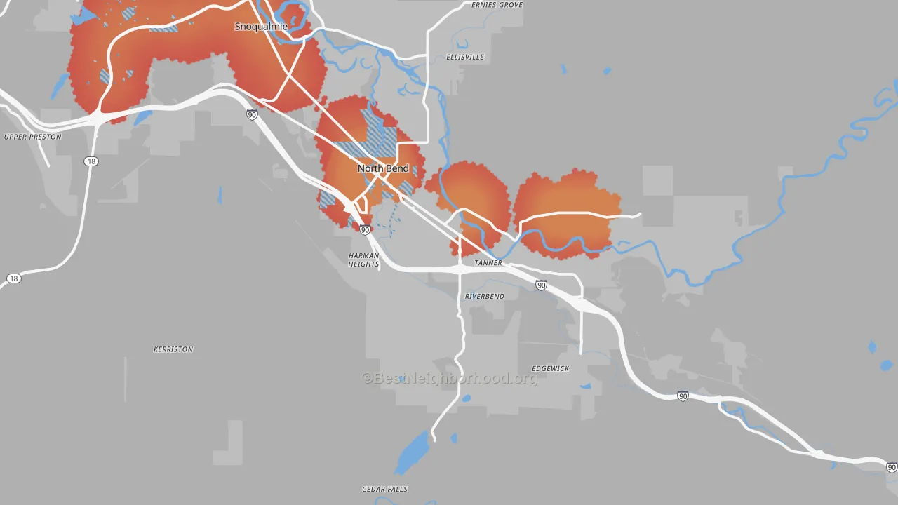 Transit Grade map of 98045, WA