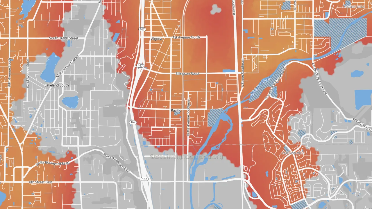 Transit Grade map of 98047, WA