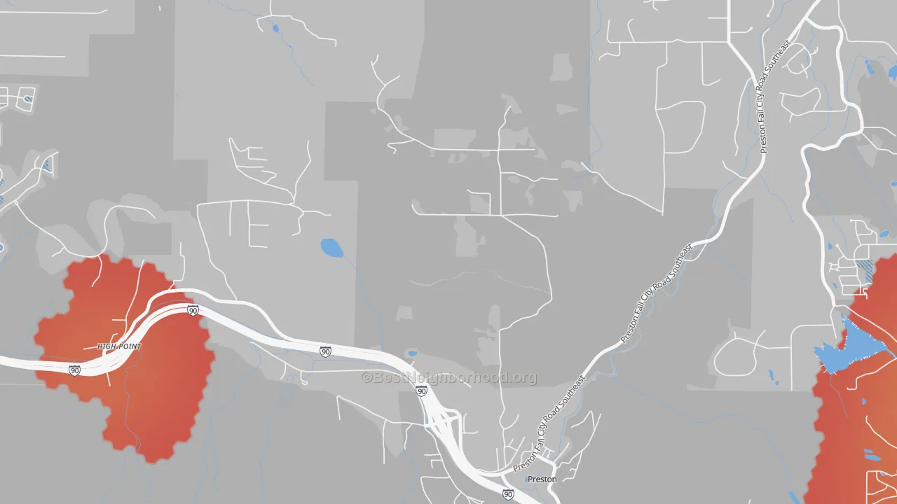 Transit Grade map of 98050, WA