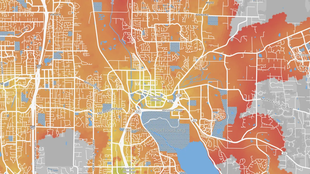 Transit Grade map of 98052, WA