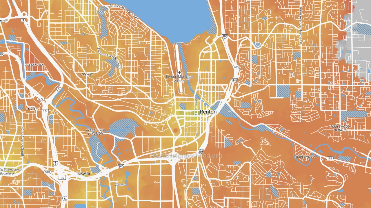 Transit Grade map of 98057, WA